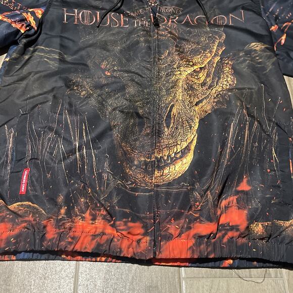 Game Of Thrones House Of The Dragon Windbreaker Jacket Mens Medium Members Only - Picture 2 of 12